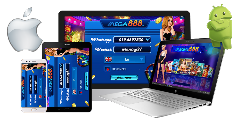 Mega888 App Mockup